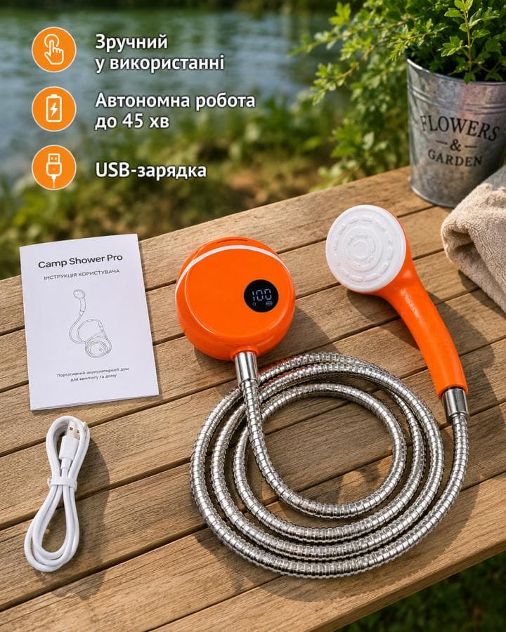 Акумуляторний душ Shower 7200-T з датчиком температури