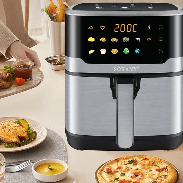 Аерофритюрниця Sokany SK 10085 2200W Аерогриль безмасляна мультипіч для приготування без олії  12л з сенсорним керуванням