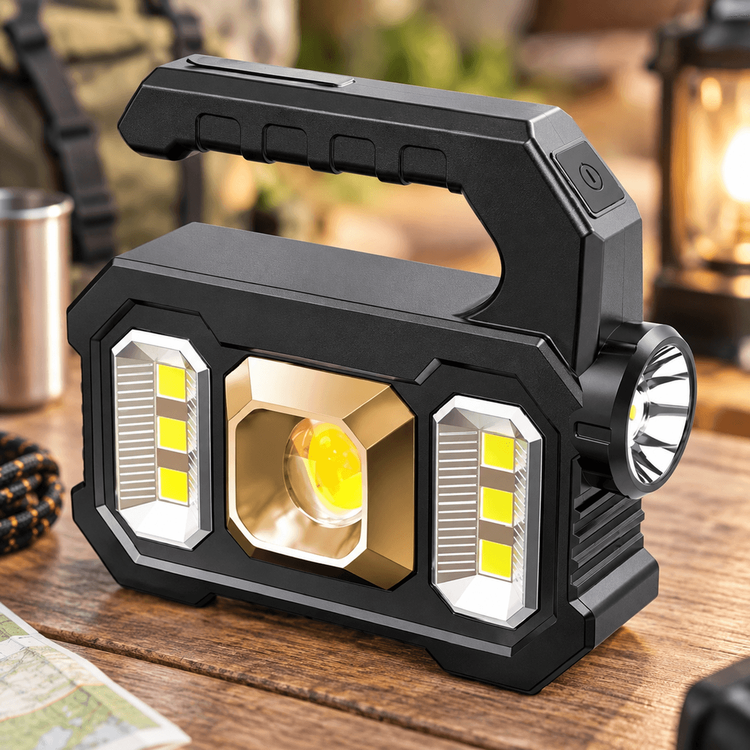 Ручний акумуляторний LED-ліхтар KJ-208 / Ручний прожектор з функцією Power Bank