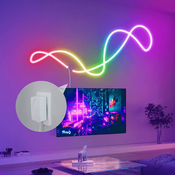 Розумна гнучка LED Neon RGB стрічка-шланг 10 метрів від USB керування режимами з телефону, Bluetooth додаток, пульт