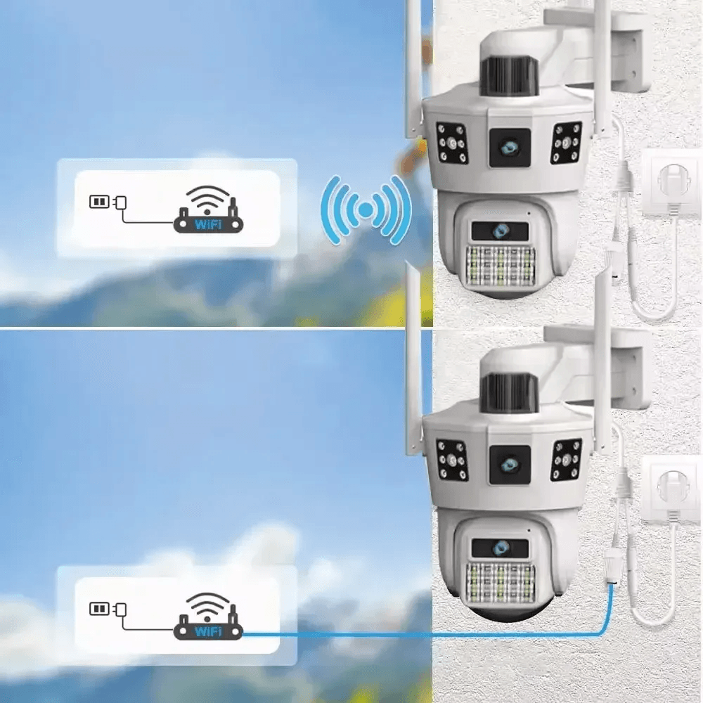 Wi Fi камера відеоспостереження 3 лінзи SD 39 APP V380pro