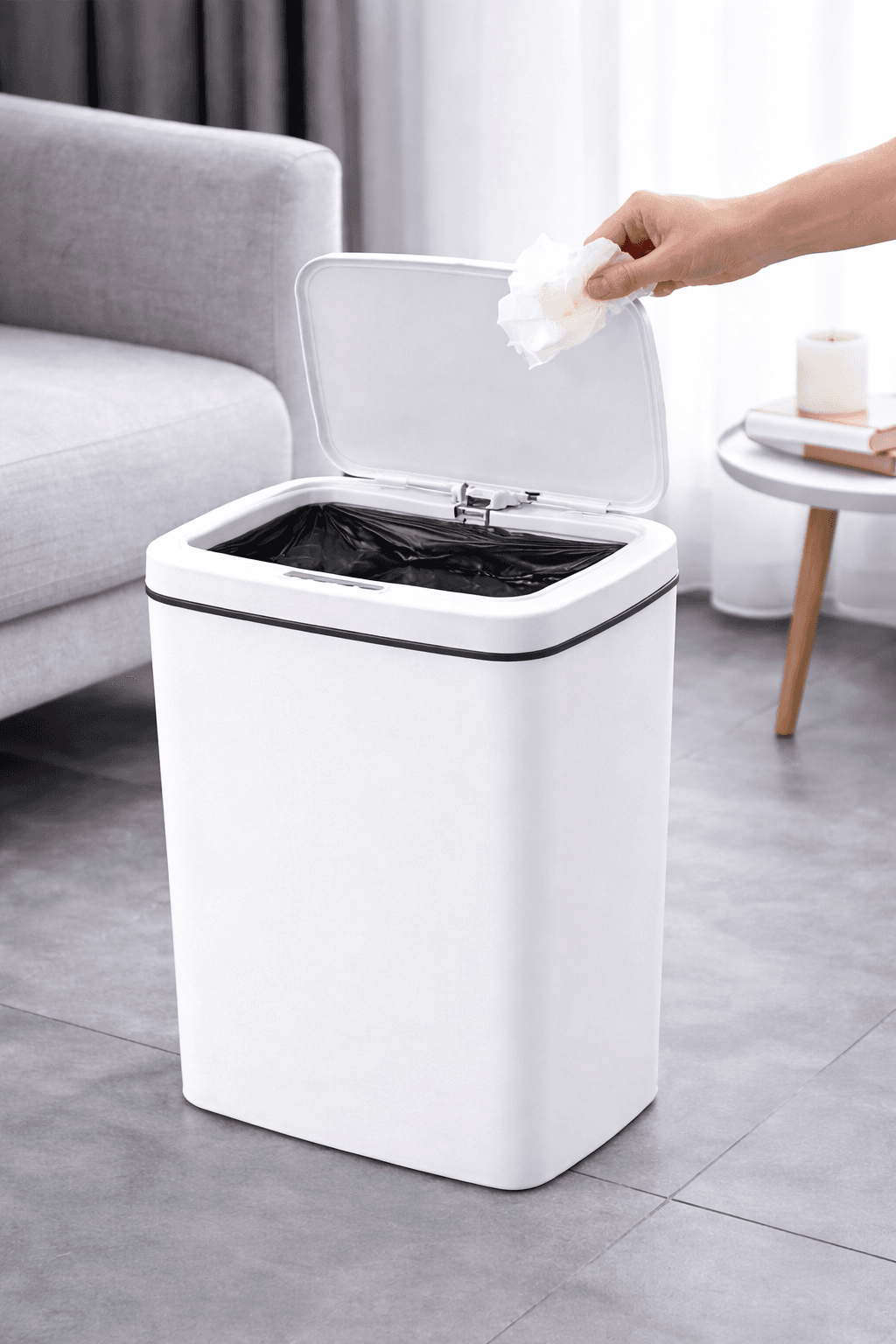 Відро длВідро для сміття зі смарт-датчиком Smart trash can 6л Білий