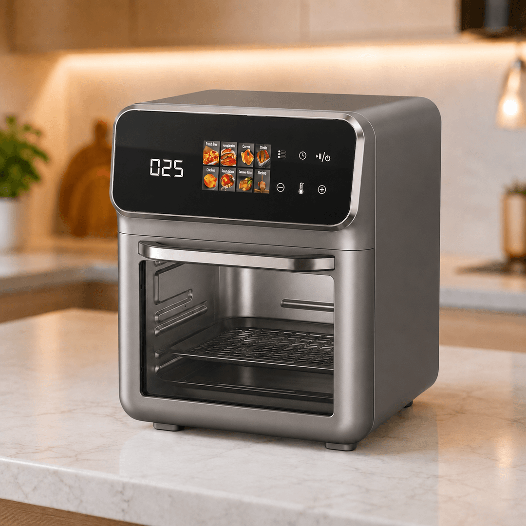 Сіра Електрична мультипіч Top Kitchen TK-00244 12л / Аерогриль з сенсорним керуванням 2400 Вт 10 програм