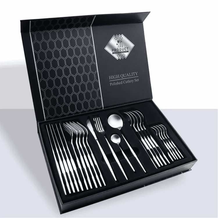 Набір столових приладів Kitchen Ware 24 шт. з нержавіючої сталі на 6 персон Silver