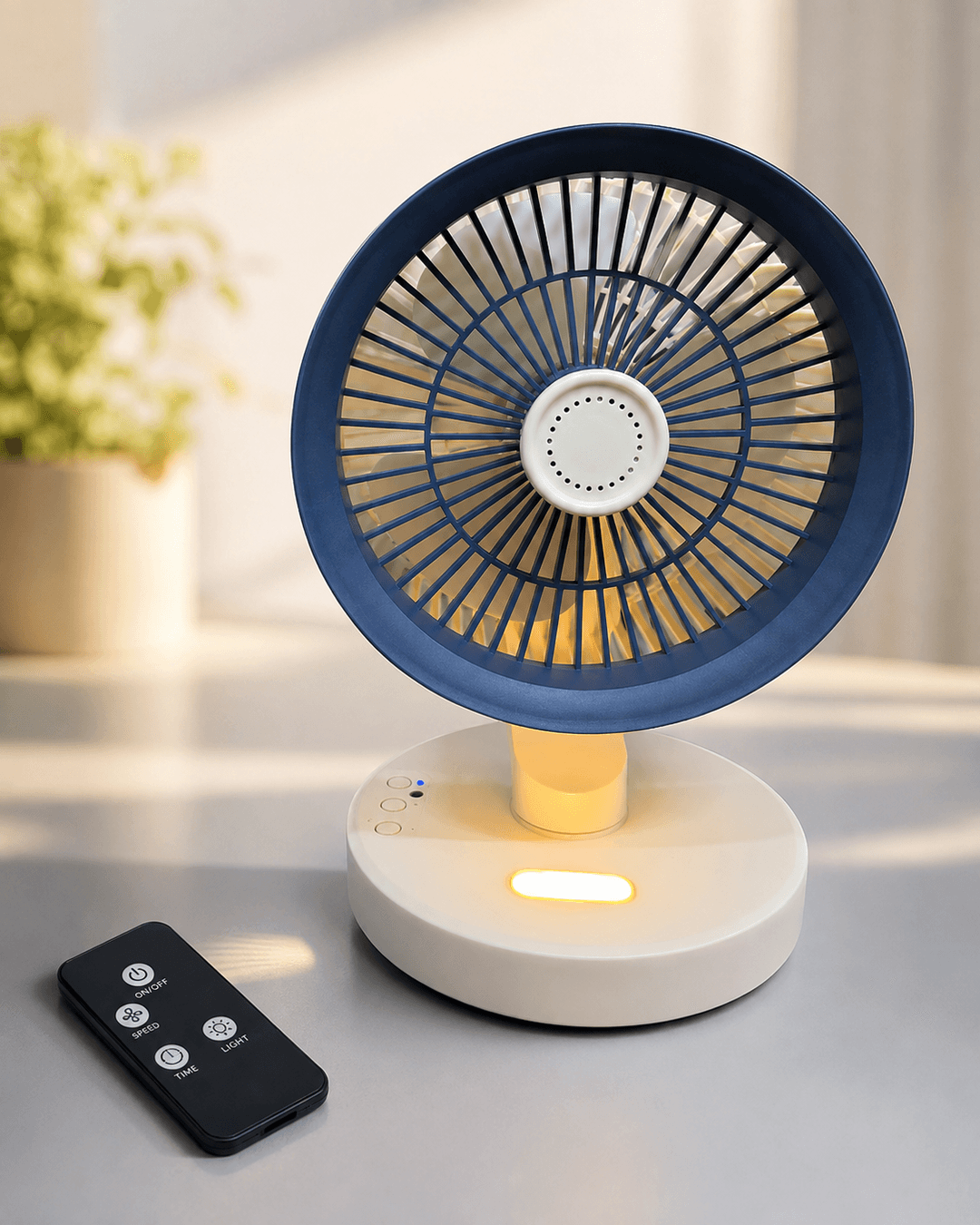 Портативний вентилятор SkyBerg з LED-підсвічуванням / Переносний настільний вентилятор + пульт ДК
