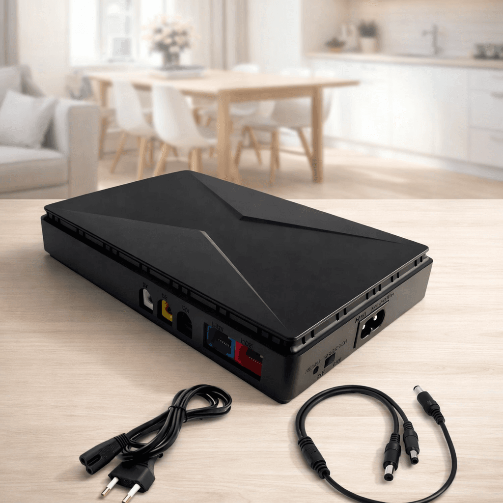 Міні-ДБЖ Andowl Q-UP900X1 – безперебійник 10000 mAh для Wi-Fi роутера, модему, IP-камер та LED-освітлення