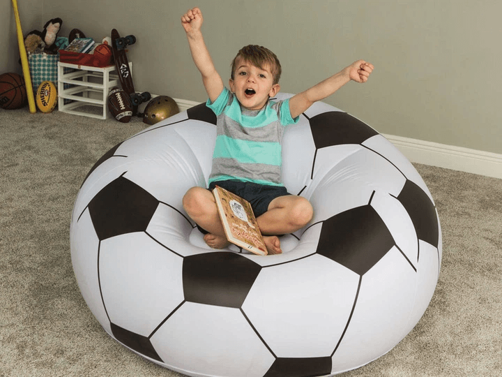 Надувне крісло-пуф Inflatable Sofa / Надувне крісло-мішок 110×110×85 см Чорно-білий