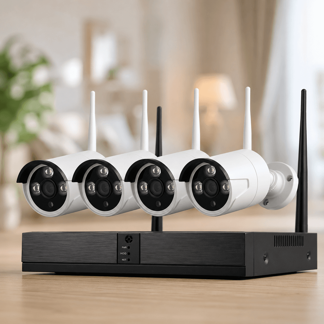 Комплект відеоспостереження бездротової Full HD Wi-Fi на 4 камери з реєстратором
