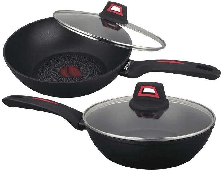 Антипригарна глибока сковорода з кришкою WOK Benson 26см BN-835