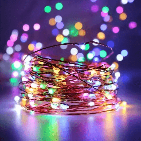 Гірлянда нитка Роса від USB, 50м, 500LED МУЛЬТИК / Світлодіодна новорічна гірлянда