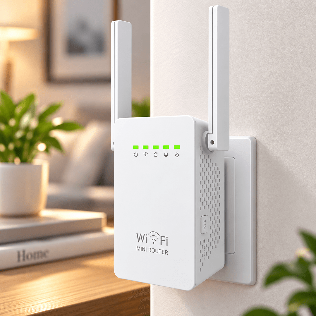 Wi-Fi ретранслятор WR02E 300 Мбіт/с з 2 антенами / Підсилювач Wi-Fi сигналу 802.11N