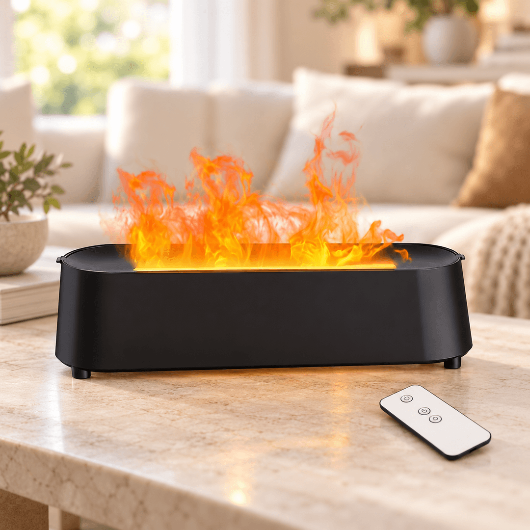 Зволожувач повітря Flame Diffuser Humidifier 200 мл / Аромадифузор із ефектом полум’я LED-підсвітка + пульт