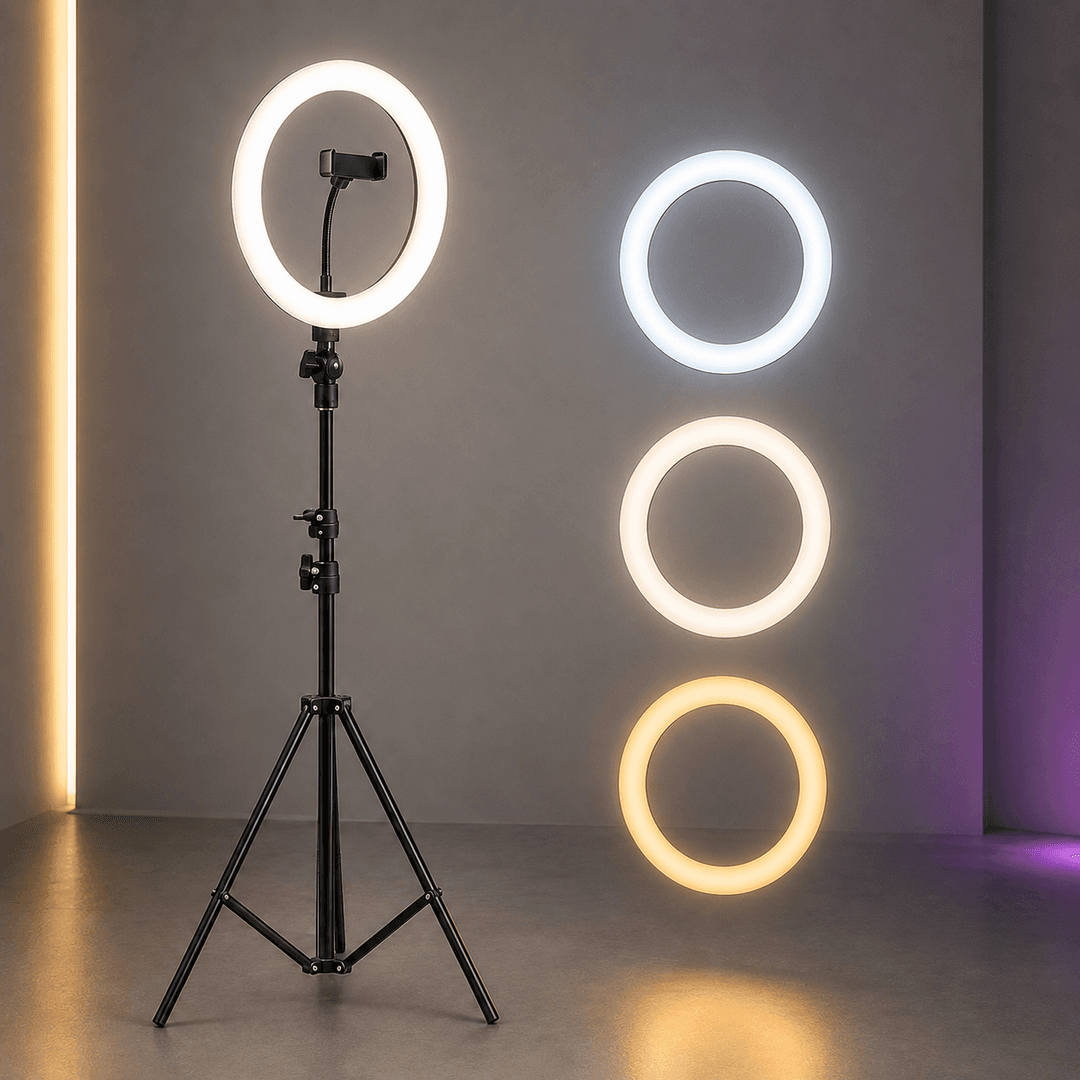 Кільцева лампа RING FILL LIGHT 26 С на штативі з утримувачем телефону