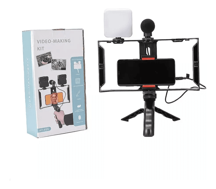 Комплект для блогінгу Video Making Kit AY49X для смартфона з мікрофоном та світлом
