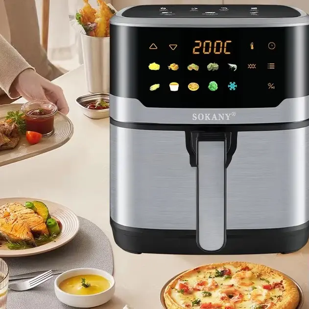 Аерофритюрниця Sokany SK 10085 2200W Аерогриль безмасляна мультипіч для приготування без олії  12л з сенсорним керуванням