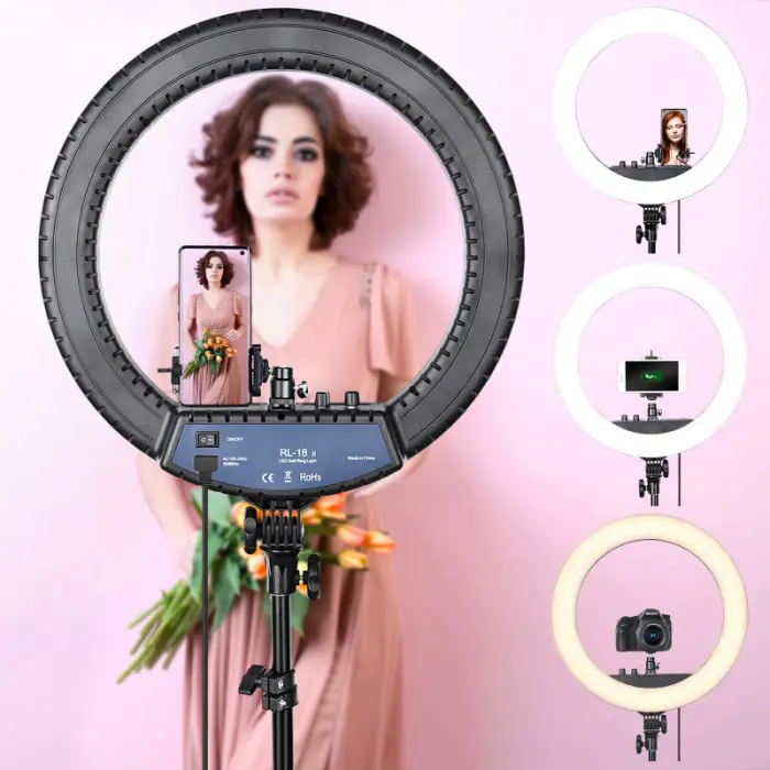 Кільцева LED лампа RL-18, 45см,  пульт у комплекті