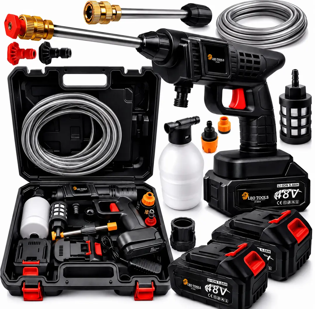 Акумуляторна мийка високого тиску LEO TOOLS 48V + 2 акумулятори (Польща)