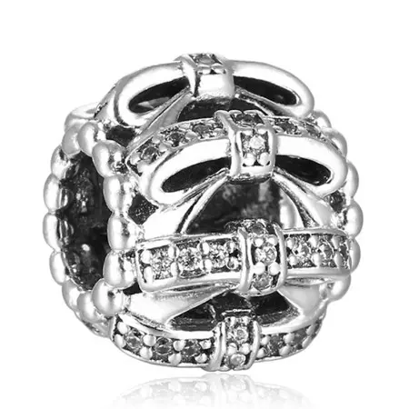 Срібна намистина Пандора  Bow 791779CZ