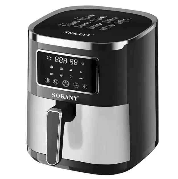 Аерофритюрниця Sokany SK 10052 1700W Аерогриль безмасляна мультипіч для приготування без олії 7 л з сенсорним керуванням