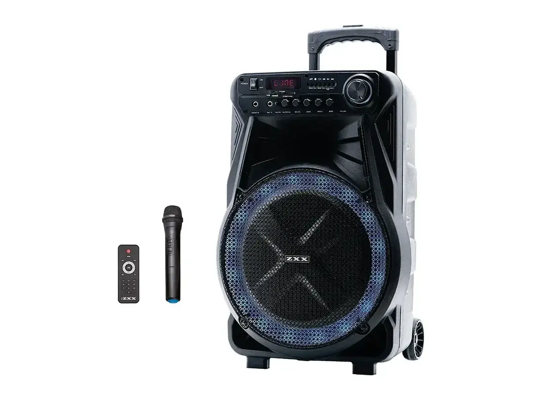 Колонка з мікрофоном ZXX-7171 / Акустична переносна колонка 600Вт 12" 35х30х54см