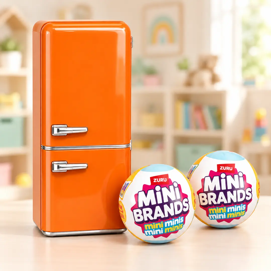 Ігровий набір з міні холодильником Mini Brands Fill the Fridge / Мініхолодильник + 2 кулі-сюрприз