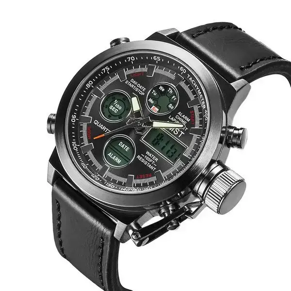 Наручний чоловічий годинник AMST Watch / Армійський чоловічий годинник з підсвічуванням вологостійкий