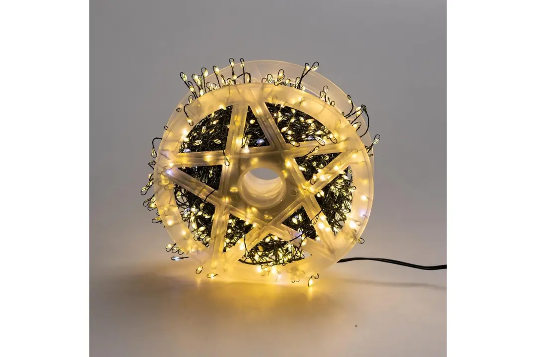 Гірлянда Роса на котушці феєрверк - мішура від USB, 20м, 600LED + пульт теплий