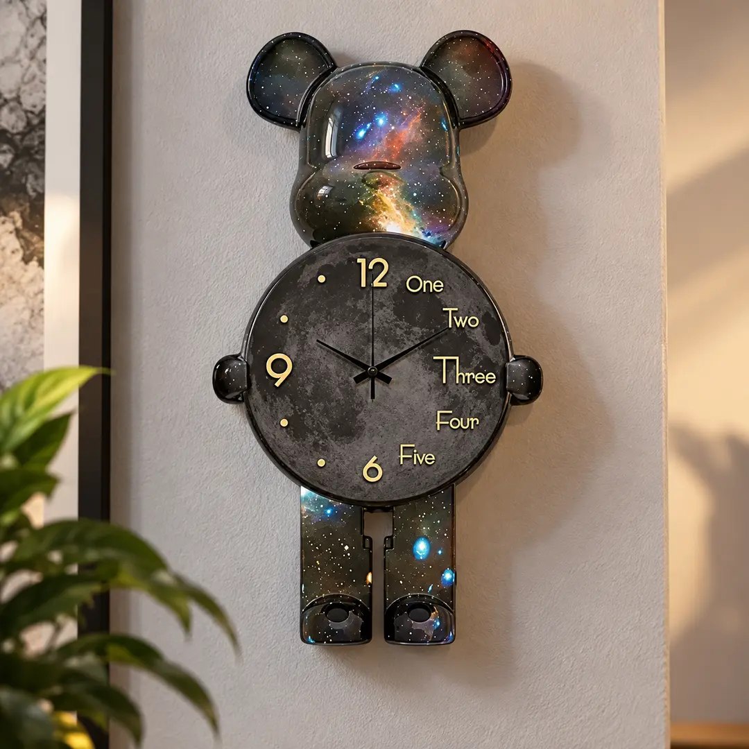 Настільний Годинник Фігурка Ведмідь Bearbrick Космічні 65 см