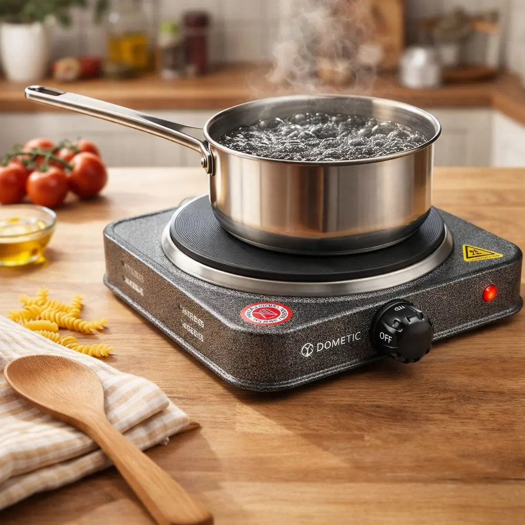 Плита електрична дискова Domotec MS-5811 настільна на 1 конфорку 1500W