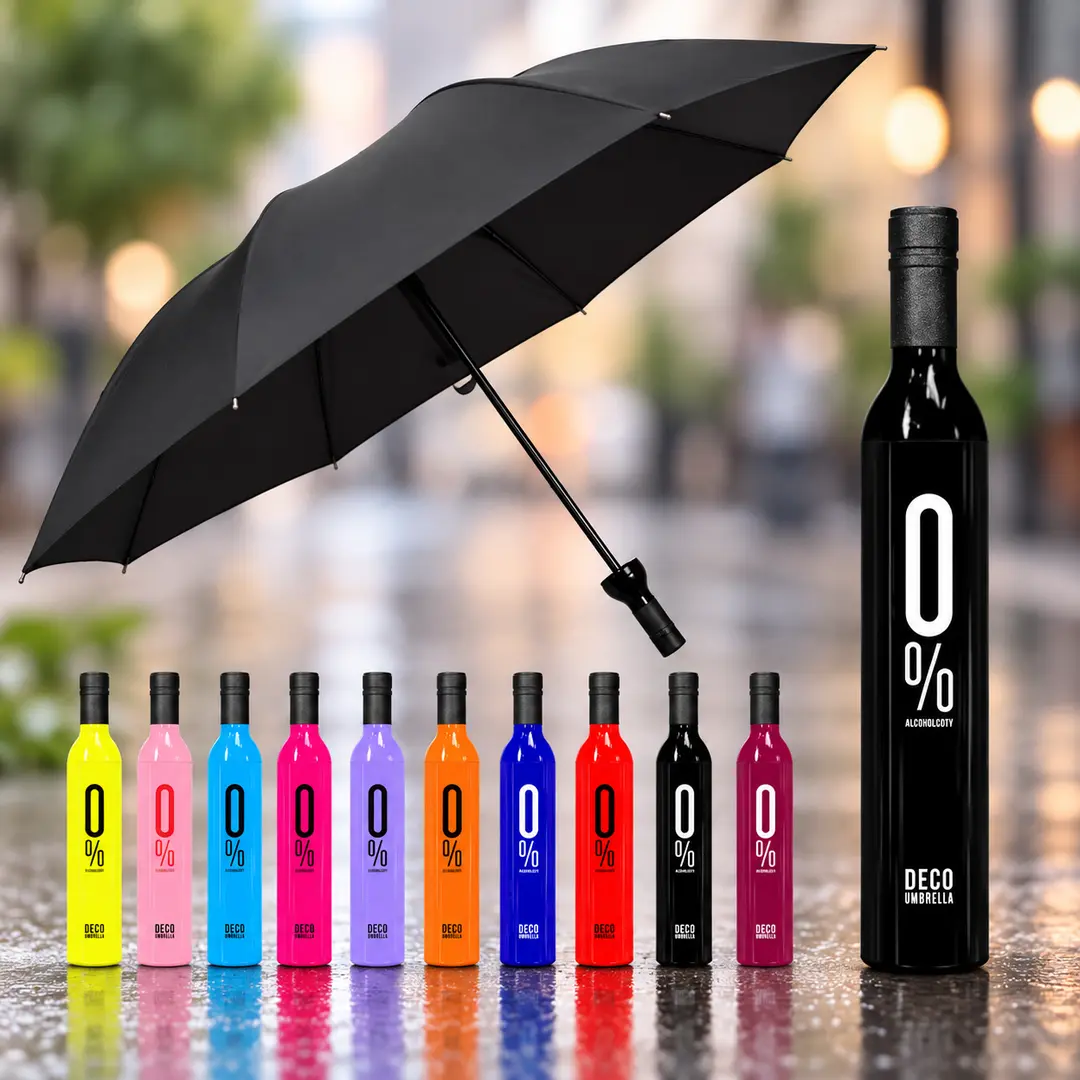 Парасолька у формі пляшки / Deco Umbrella / Складна компактна парасолька з футляром
