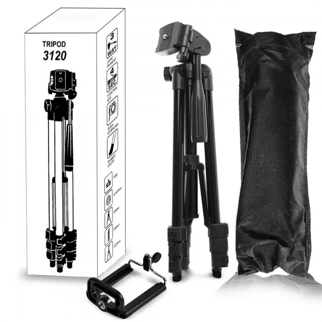 Штатив металевий універсальний для телефону та фотоапарата Tripod 3120 портативний трипод 0,35-1.02м