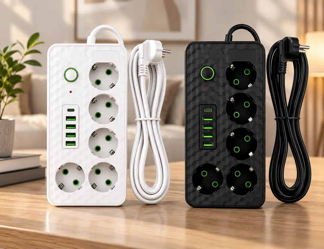 Мережевий фільтр на 5 розеток HG-2505 / Подовжувач на 2м 4×USB+Type-C чорний / Фільтр мережевий 2500Вт