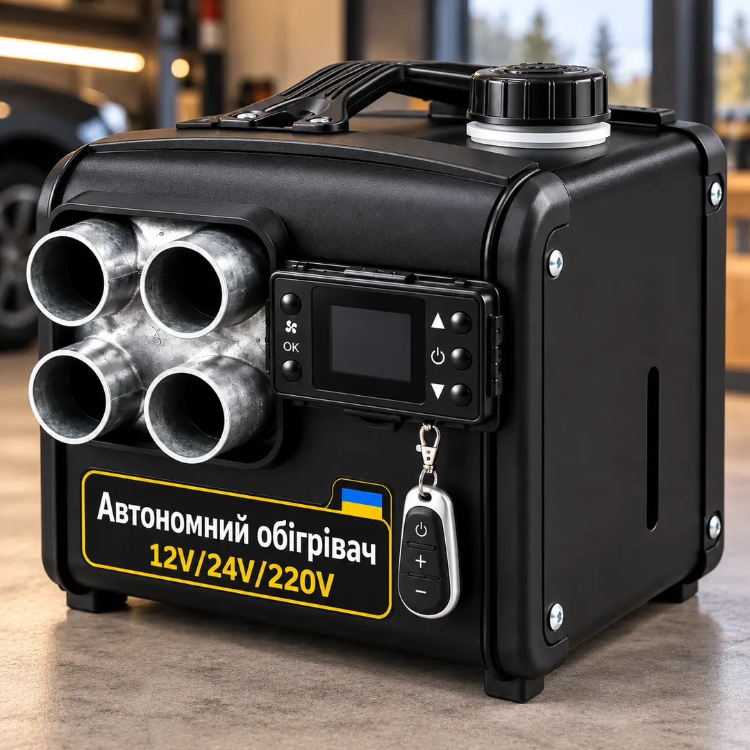Автономний дизельний обігрівач 8 кВт / Чорний Портативний дизельний обігрівач