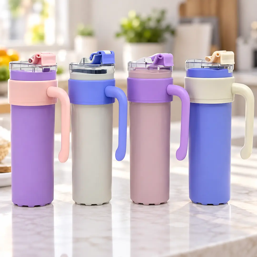 Пляшка для напоїв 800 мл BN-3039 / Пляшка-стакан для напоїв / Кружка з ручкою герметична