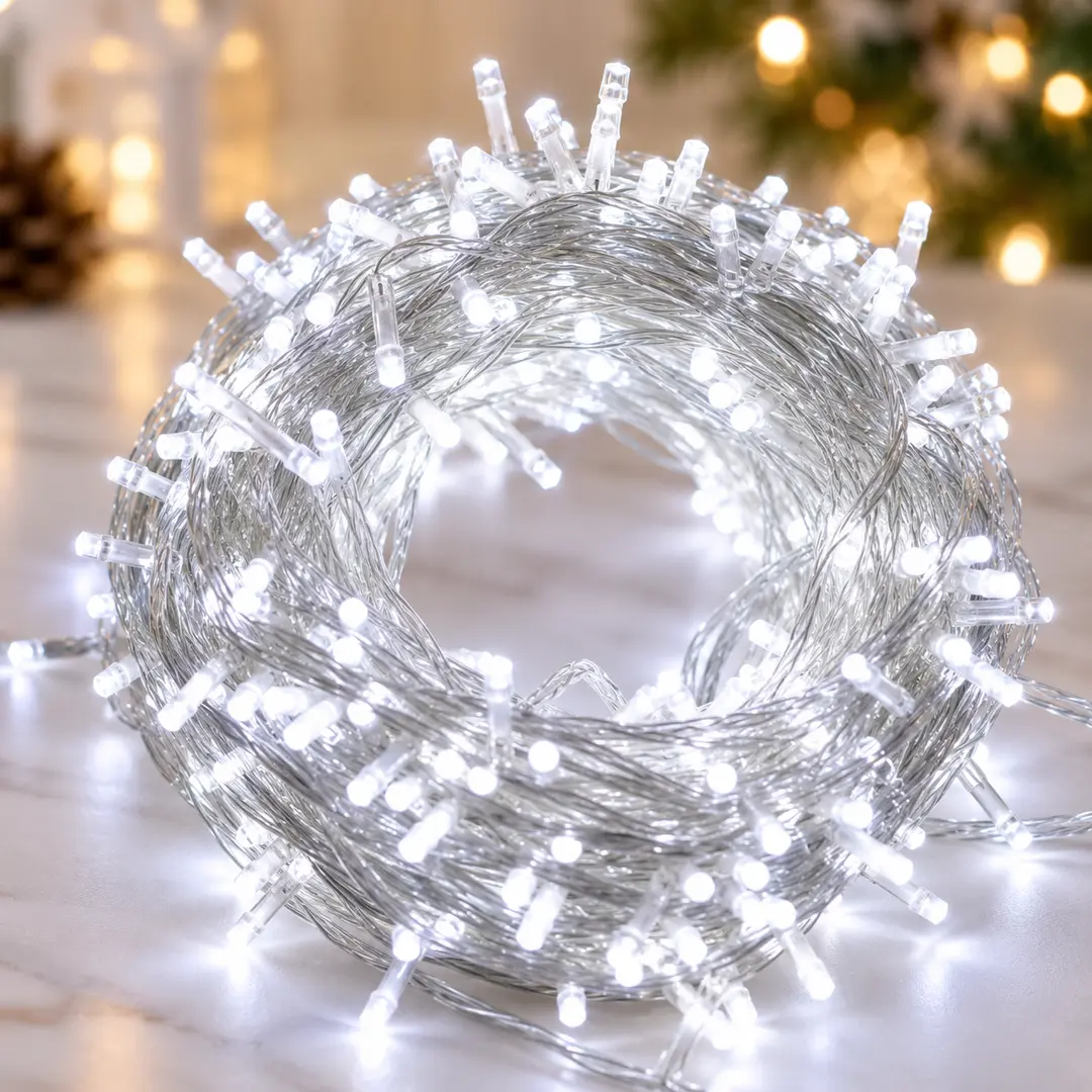 Світлодіодна гірлянда 800 Led 45 метрів Біла / Гірлянда-нитка / Декоративне освітлення 220 В