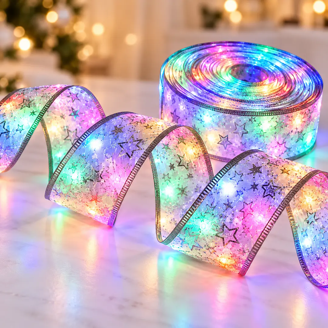 Світлодіодна ялинкова гірлянда у вигляді стрічки 50 Led 5 метрів Мульті / Новорічний декор / Christmas Decoration
