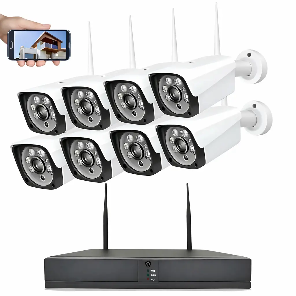 Комплект відеоспостереження DVR KIT-6678 Wi-Fi, 8 камер, 1080P, IP67, нічна зйомка / Набір камер 8 шт DVR KIT 6678+реєстратор