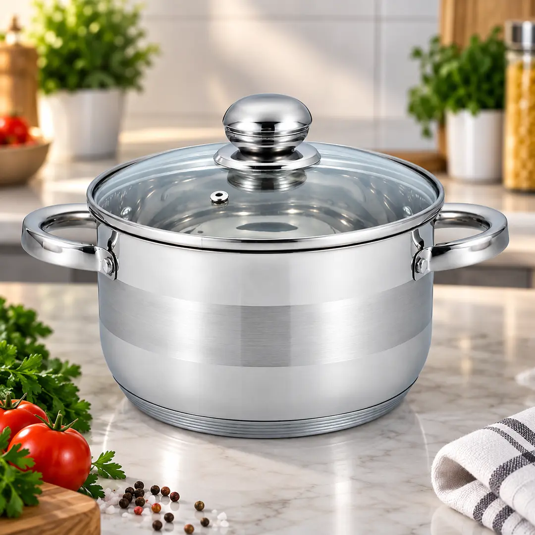 Каструля Benson 4,5л BN-220 з кришкою Ø22×12см