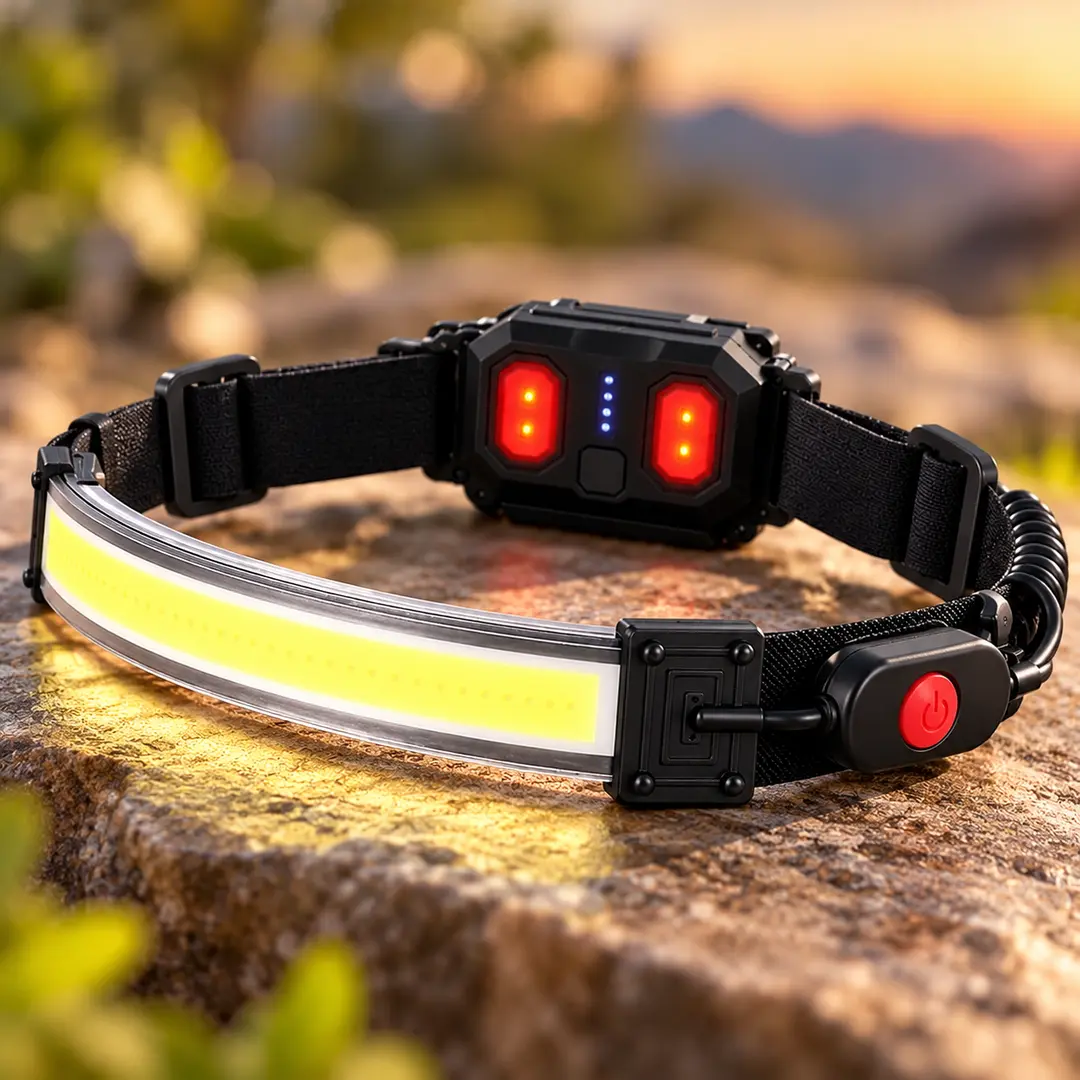 Налобний акумуляторний ліхтар XQ-T1C 26LED / Гнучкий ліхтар COB-стрічка з USB-зарядкою 3 режими