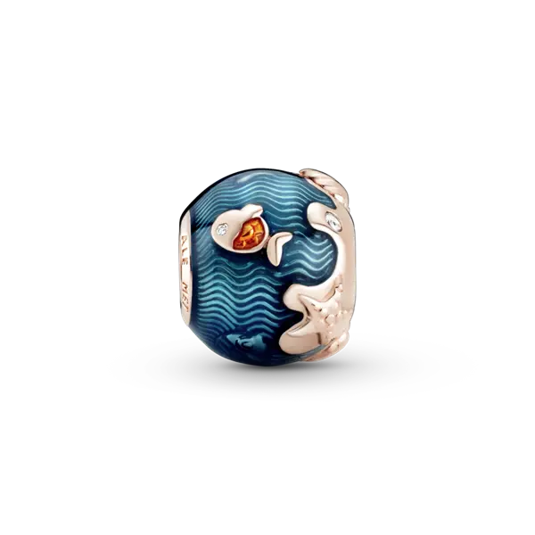 Срібна намистина Пандора    "Shimmering Ocean Waves & Fish Charm" 789004C01