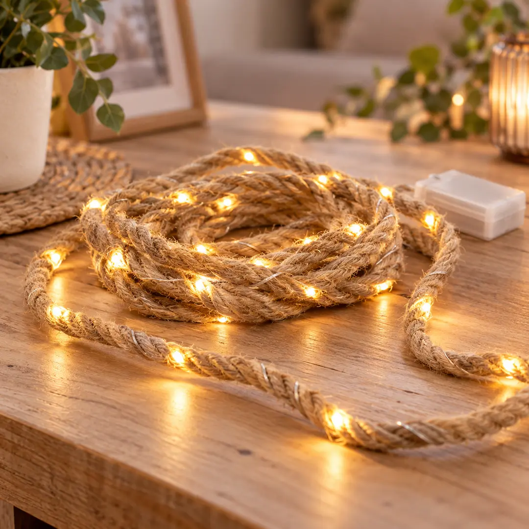 Декоративна LED-гірлянда Лаліброх 2 м, 40 LED / Канат-гірлянда, тепле біле світло, на батарейках, IP20 / Декор LED