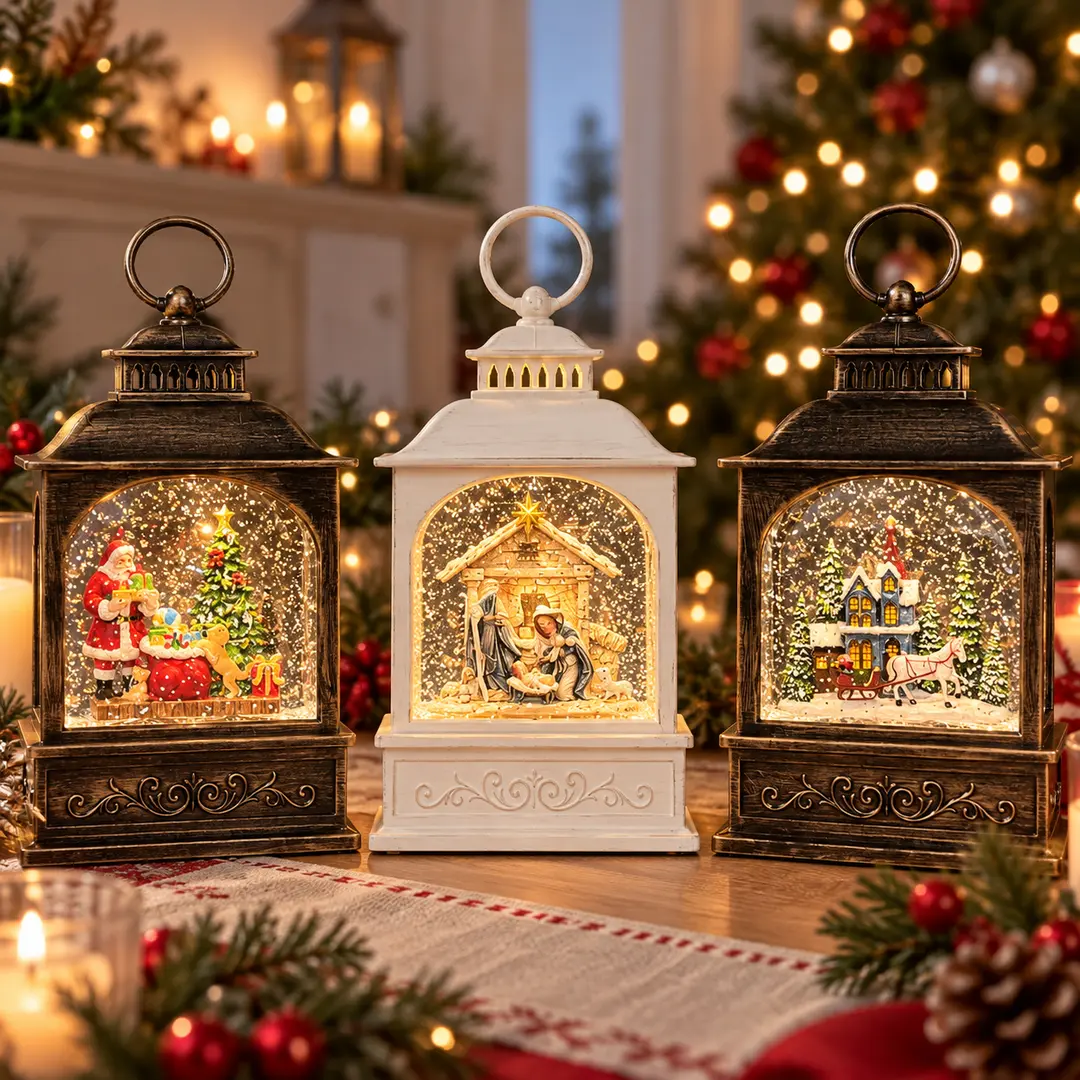 Новорічний музичний ліхтар нічник з підсвічуванням Xmas 24072D