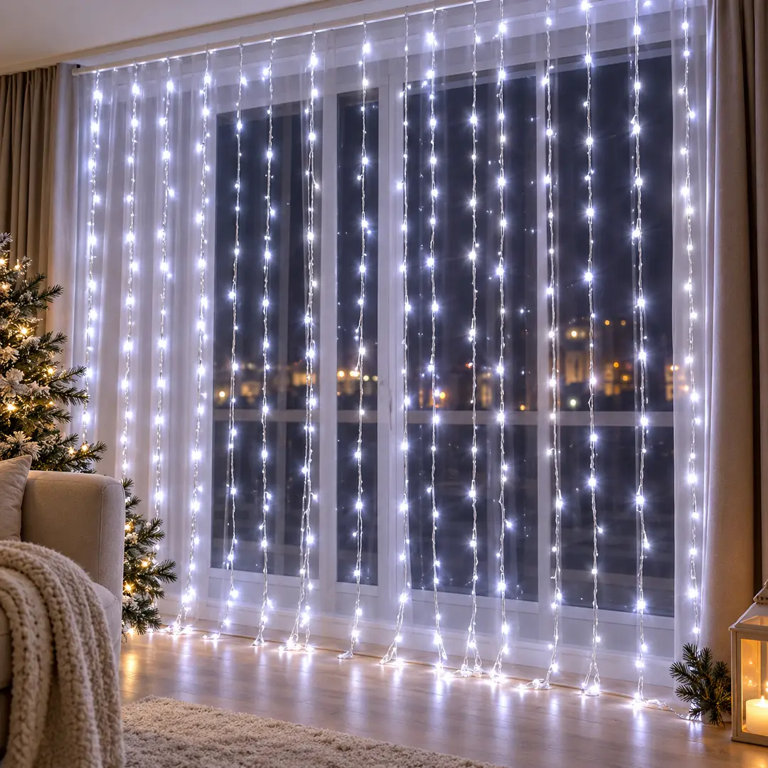 Гірлянда водоспад Curtain-Lights Itrains 3×1,5 м Холодний білий