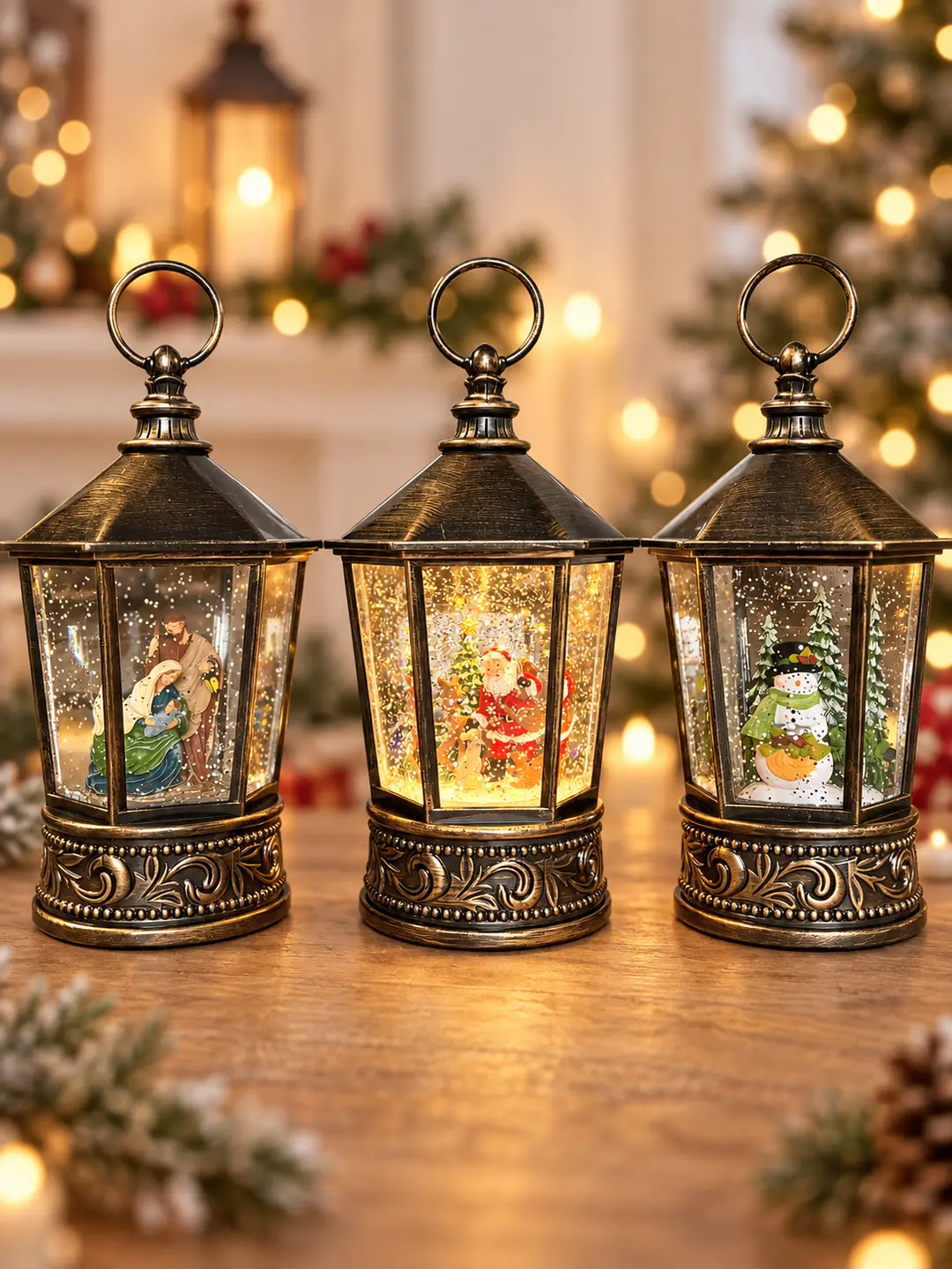 Музичний новорічний ліхтар XMAS WDL 24077A