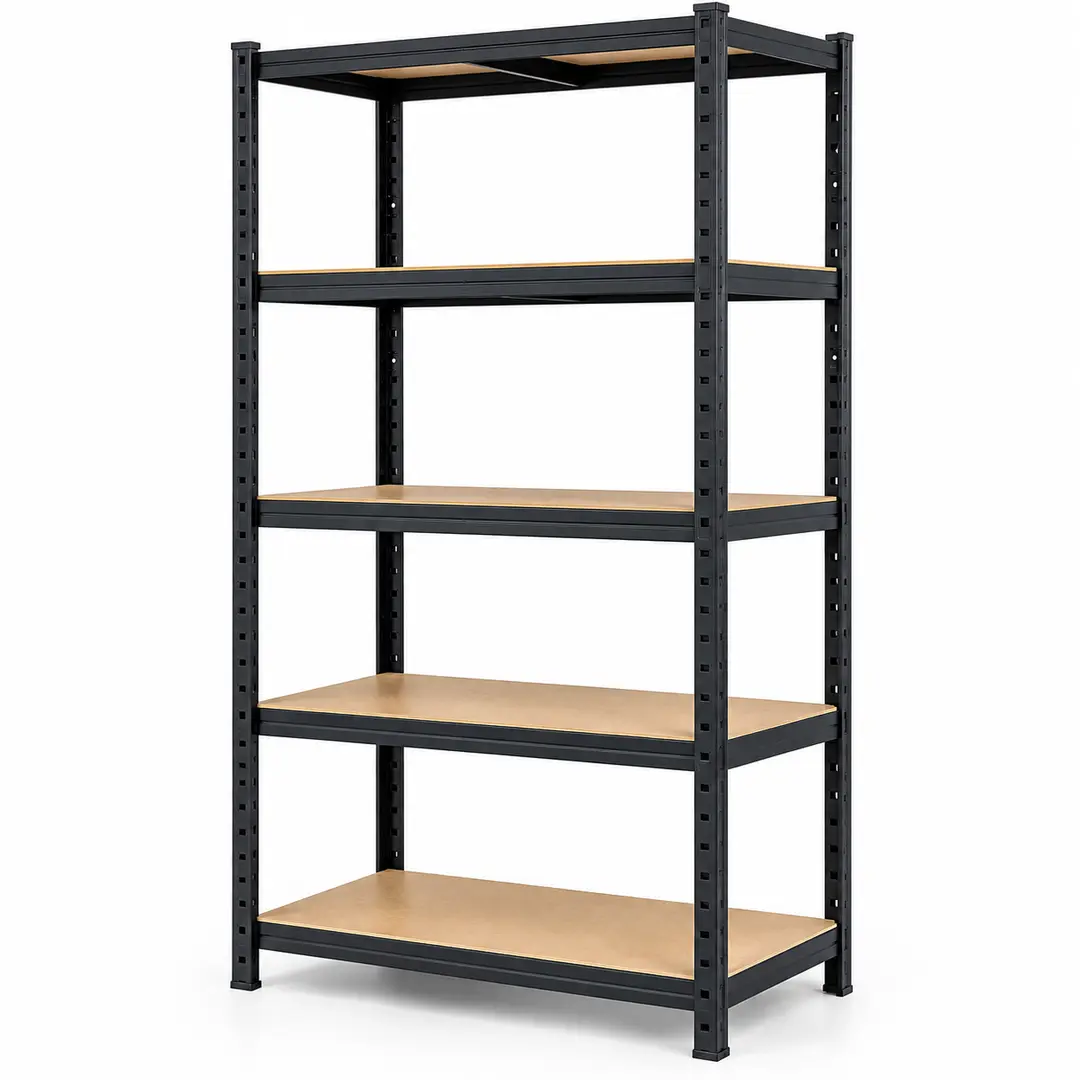 Стелаж металевий PRIMA HOME 5 полиць (180 × 90 × 40 см) для дому гаража складу магазину, Чорний