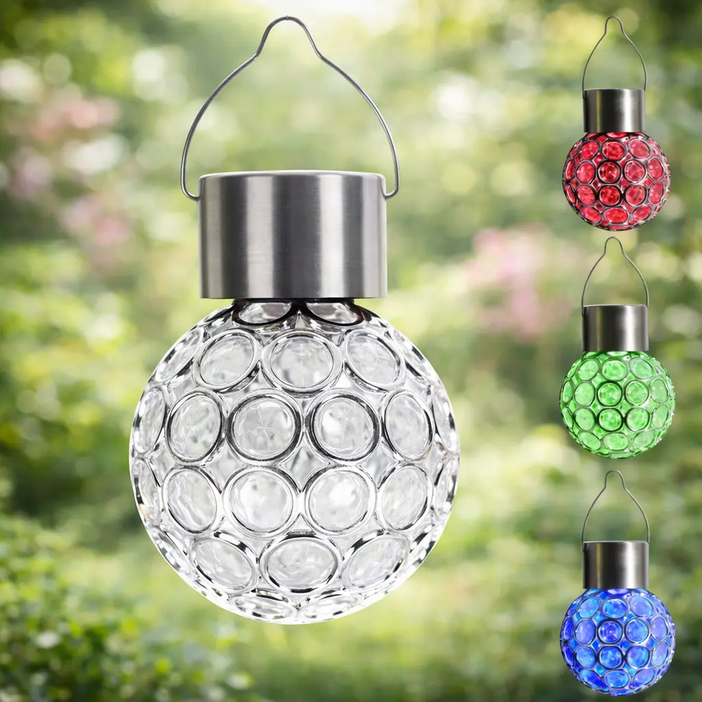 Садовий кристалічний світильник / Вуличний сонячний ліхтар garden light / Світильник із сонячною панеллю