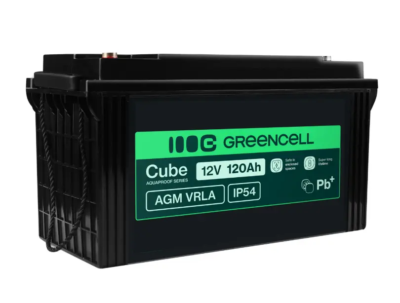 Акумулятор Green Cell AGM VRLA 12 V 120 Ah IP54 для фотоелектричних систем, яхт, човнів, сонячних панелей