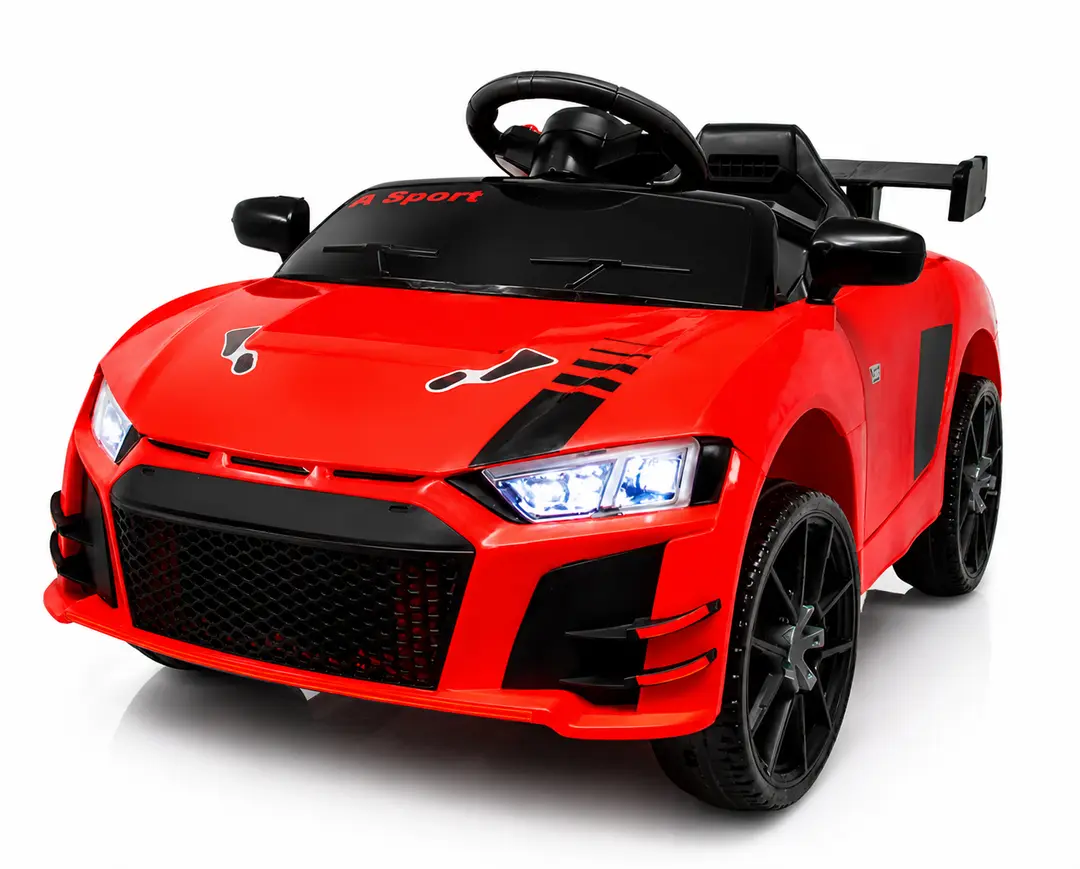 Дитячий електромобіль PRIMA CAR Cabrio 6V 5A (спойлер, пульт, LED-фари, звук, відкривні двері, педаль газу), Червоний