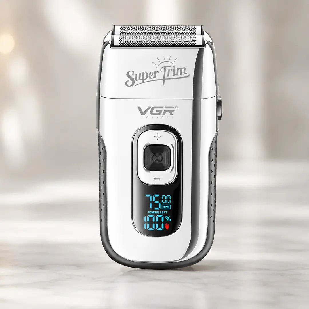 Бритва VGR V 332 Silver / Шейвер сітковий на USB / Електробритва з подвійним лезом та триммером