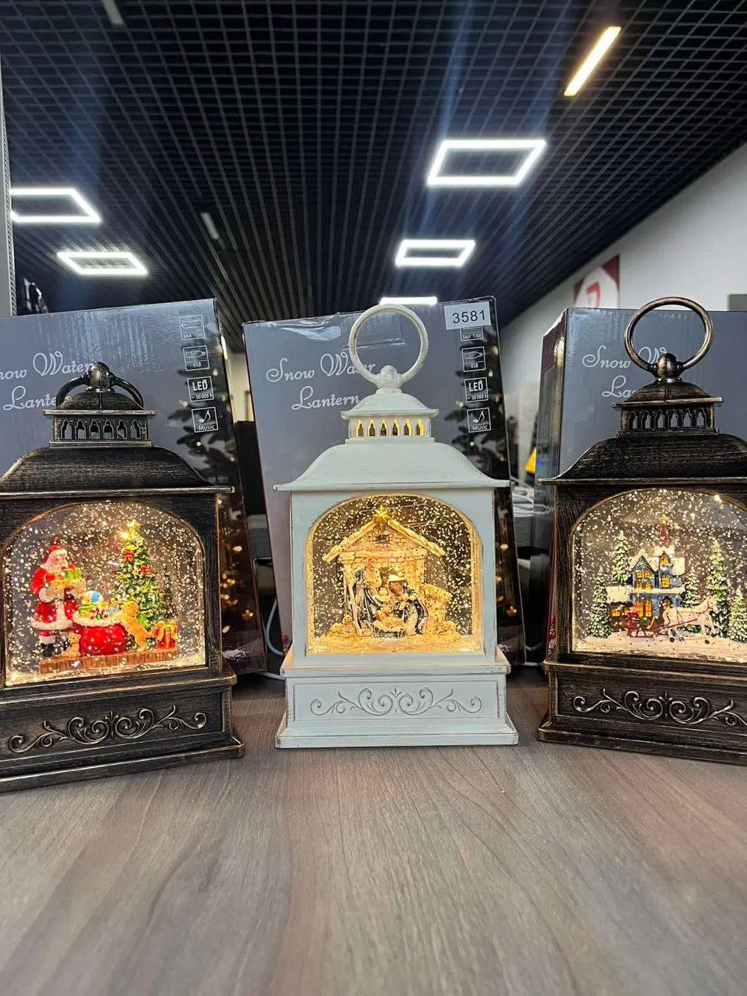 Новорічний музичний ліхтар нічник з підсвічуванням Xmas 24072D